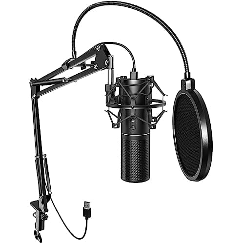 Image of TONOR USB Podcast Microphone, Gaming PC Studio Streaming Mic Kit for Gamer, Recording Condenser Equipment Cardioid Microfono for Singing, YouTube, 200 cm Cable, with Adjustable Arm Stand, Q9