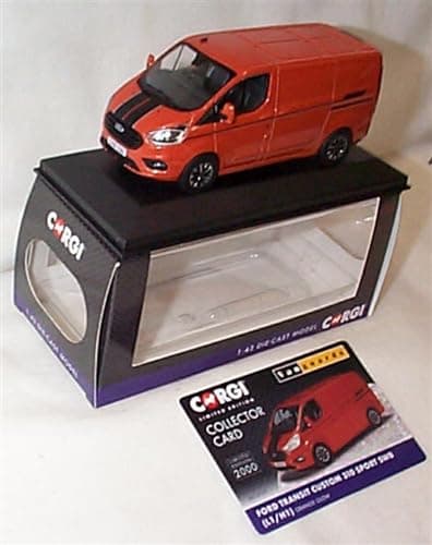 Image of Corgi Vanguards F0RD Transit Custom Sport Orange vehicle 1:43 scale diecast model