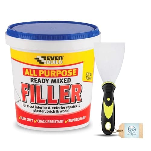 Image of Ever build Ready Mixed Cement Filler 600g – All Purpose Interior & Exterior Wall Plaster & Brick Filler – White – Includes 3" Flexible Tool – Concrete Mix & Wallpaper Paste Ready Mixed Compatible