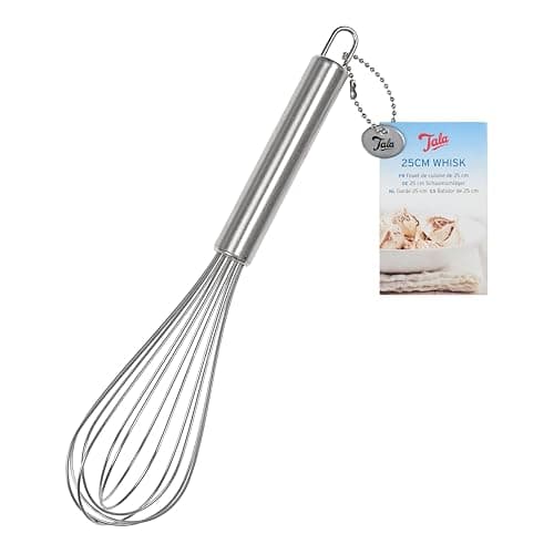 Image of Tala 25 cm Stainless Steel Whisk, Balloon Whisk Made with Stainless Steel Wires and traditionally Balloon Shaped to aid Effortless Whisking, Stirring, Blending and Beating, Measures 25cm / 10 inches