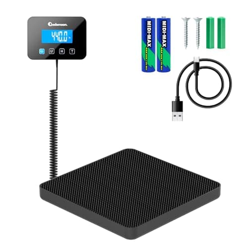 Image of Parcel Scales - 200 kg/10 g - Heavy-Duty & High Accurate Digital Postal Scale with Hold/Tare Function - Perfect for Packages, Luggage, Industrial Use - Battery & Cable Included - Black Mat
