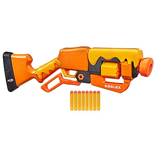 Image of NERF Roblox Adopt Me!: Bees! Lever Action Dart Blaster, Rotating 8-Dart Drum, 8 Elite Darts, Code to Unlock in-Game Virtual Item