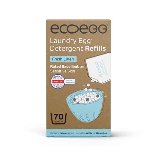 Image of ecoegg Laundry Egg Refills – Non Bio Laundry Detergent for Sensitive Skin – 70 Washes Fresh Linen