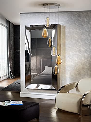 Image of Schuller Integrated LED 6 Light Crystal Cluster Drop Ceiling Pendant Chrome