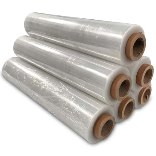 Image of JeeJaan® 6 Rolls Clear Pallet Wrap 400mm x 300m 20mu – Standard Core Tear Resistant Shrink Wrap & Stretch Wrap Water & Moisture Proof Industrial Cling Film Multi-Use Pallet Wrap & Furniture