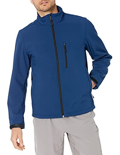 Image of Amazon Essentials Men's Water-Resistant Softshell Jacket, Navy, XL