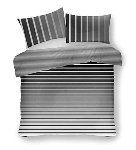 Image of CT Oscar Stripes Pattern Luxurious Modern Style Duvet Cover Sets Reversible Bedding Sets GC (Grey, King)