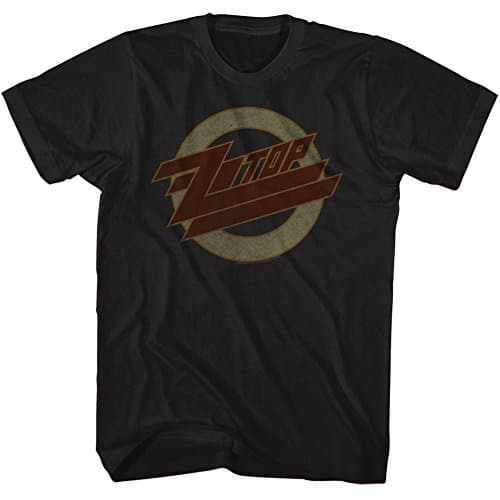 Image of ZZ Top Rock Band Music Group Distressed Faded Logo Adult T-Shirt Tee - Black - Medium