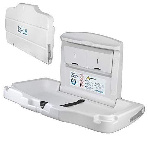 Image of Commercial Baby Changing Table – Wall Mounted – Built in Liner Dispenser – Safety Belt