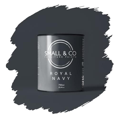 Image of Small & Co Furniture Paint – Royal Navy (confident deep navy—timeless) | Premium Water-Based Matte Acrylic for Cabinets & Wood | Strong Adhesion, Low Odour, Quick Dry | 750ml