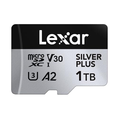 Image of Lexar Silver Plus Micro SD Card 1TB, Up to 205 MB/s Read Speed, 150 MB/s Write Speed, Memory Card Micro SD with SD Adapter, UHS-I, A2, U3, V30, Class 10, 4K UHD microSDXC