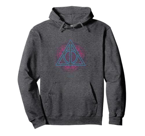 Image of Harry Potter Neon Deathly Hallows Pullover Hoodie