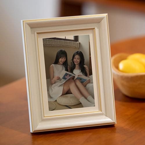 Image of marysgift Frame Modern White Photo Frame 5x3.5 Inch - Picture Frames with Mount - White07 5x3.5