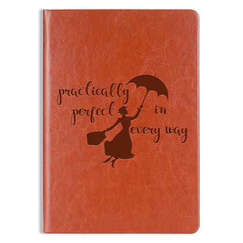 Image of WHLBHG Mary Movie gift Leather Journal Notebook Poppin Umbrella Fans Gift Practically Perfect in Every Way Movie Inspired Gifts for Mary Fans (Perfect in every way)
