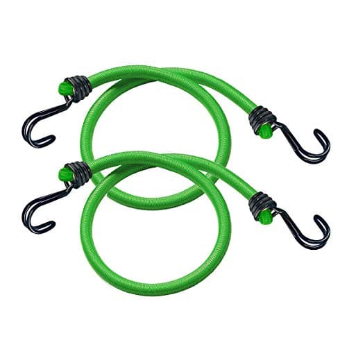 Image of MASTER LOCK Bungees with Hooks [Set of 2 Bungee Cords] [80 cm Bungee] [Double Reverse Hook] 3021EURDAT - Ideal for Transporting, Packing and Securing Loads