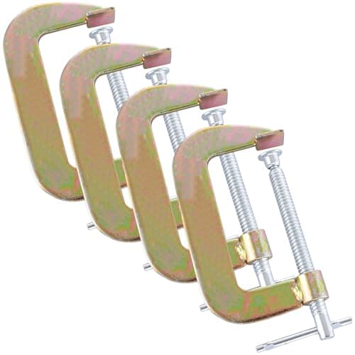 Image of ASelected 4Pcs G Clamp 4Inch (105Mm) Steel Plate G Clamp， Industrial Strength C Clamp Set for Woodworking Welding Building Automotive Repair 4-Inch Jaw Opening (Silver)