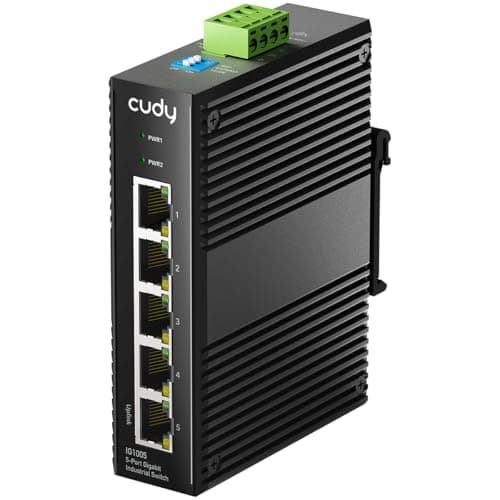 Image of Cudy 5-Port Gigabit Industrial Network Switch , DIN-Rail Switch IP40 Rated, Polarity Reverse Protection, Short Circuit Protection, Broadcast Storm Prevention On/Off, IG1005(Power Supply Not Included)