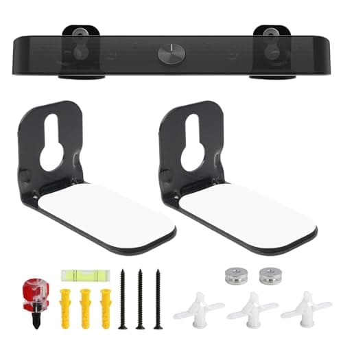 Image of FunWorth Universal Soundbar Wall Mount Bracket, Under TV Sound Bar Shelf for Samsung, Sony, Bose, Sonos and JBL, Speaker Mount Brackets with Anti-Slip Pads