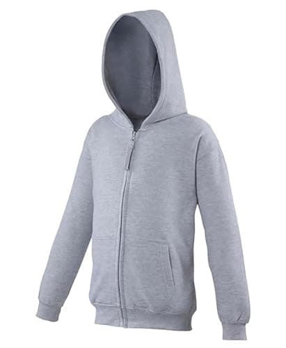Image of COOZO Unisex Kids Zipped Hoodie - Heather Grey - 7-8 Years