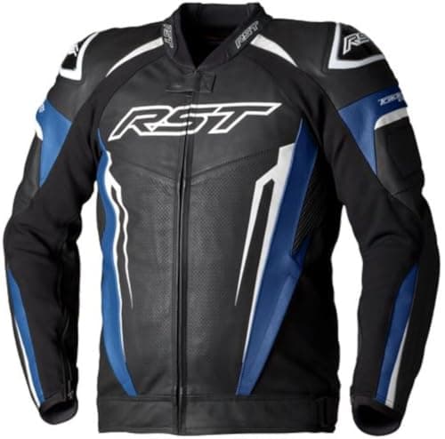 Image of RST Tractech EVO 5 Motorcycle Leather Jacket, black/blue, L