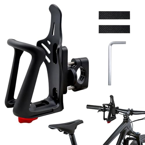 Image of Adjustable Bike Water Bottle Holder, 360 Degrees Rotation Bike Water Bottle Cage, Universal Bicycle Cup Holder for Handlebar & Frame, Bicycle Drink Cage for Adult Bikes Stroller Motorcycle