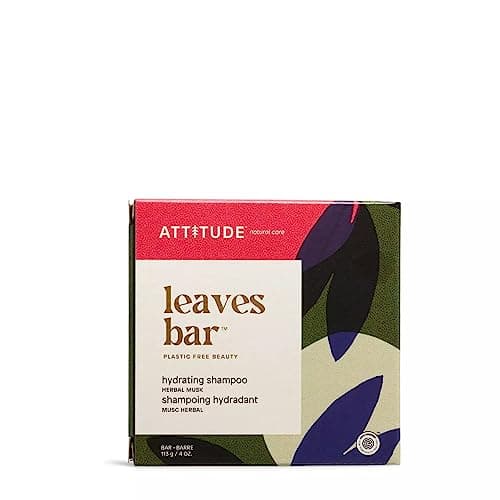 Image of ATTITUDE Hydrating Shampoo Bar, Natural Origin, Ideal for Dry, Damaged Hair, Castor Oil, EWG Verified & Clean ingredients, Vegan, Herbal Musk, 113 g