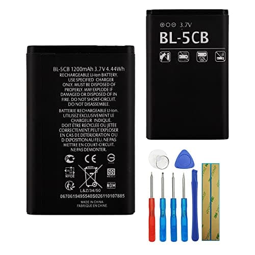 Image of E-yiiviil Replacement Battery BL-5CB Compatible with Nokia 105 2019 Nokia 1800 E60 3600 3660 with Tools