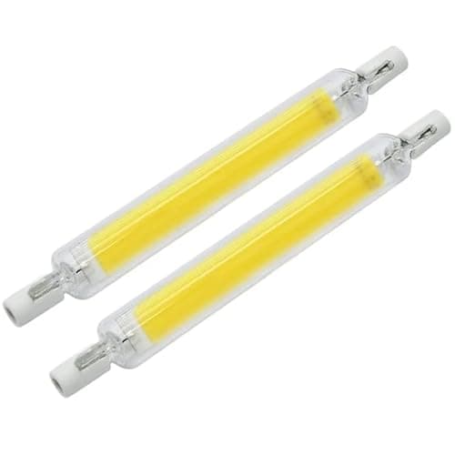 Image of HalcyonFit Super Bright R7S LED Glass Tube COB Bulb High Power Corn Lamp Energy Efficient Replacement for Halogen Light Long-Lasting and Powerful Spotlight (Cold White,40W 118mm)