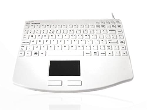 Image of Accuratus KYBNA-540VESA-W - CERATECH ACCUMED 540 MK2 VESA MOUNT - FULLY SEALED ANTIBACTERIAL MEDICAL KEYBOARD WITH SUPER SLIM KEYS MINI WITH TOUCHPAD USB WHITE