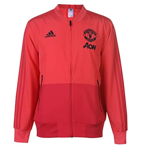 Image of adidas Men Manchester United FC Presentation Track Top - Core Pink/Blaze Red/Black, S