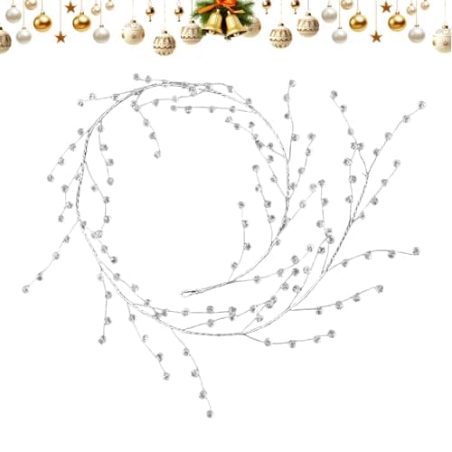 Image of Christmas Crystal Wreath Garland - Premium Imitation Crystals, Modern Simple Festive Ornament for Porch Chandelier with Staircase | Seasonal Home Decor at