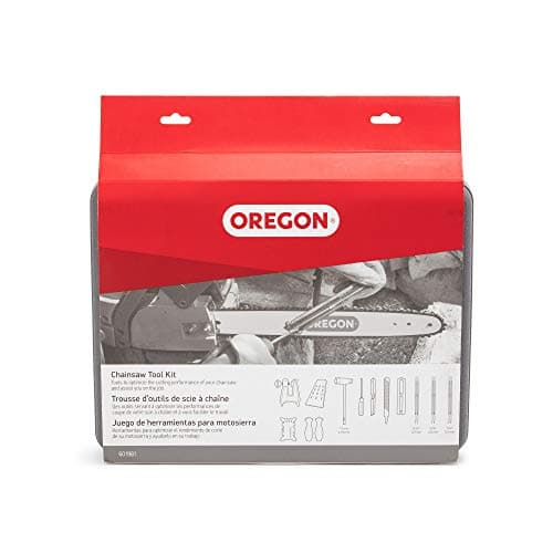 Image of Oregon Premium Chainsaw Chain Sharpening Kit with Hard Case, Chainsaw Chain Sharpener with Files, Handles, Depth Gauge, Stump Vice, Felling Wedge & Accessories (601981)
