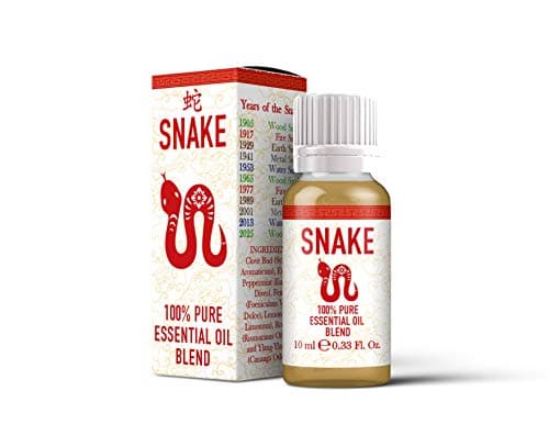 Image of Mystix London | Snake Chinese Zodiac Essential Oil Blend 10ml | Spicy & Floral Aromatherapy | Clove, Eucalyptus Dives, Fennel, Lemon, Rosemary & Ylang Ylang