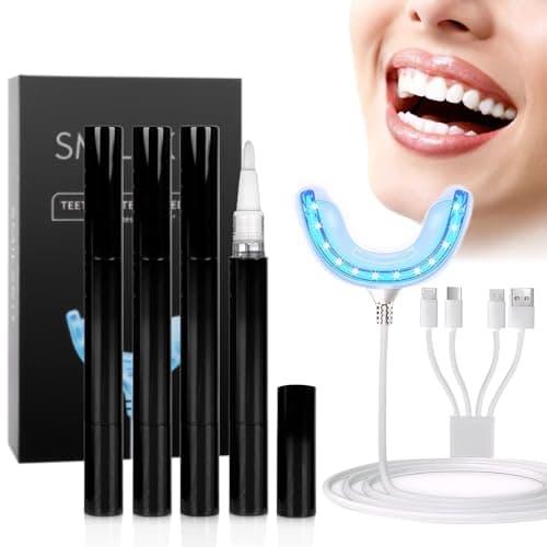 Image of Professional Teeth Whitening Kit & Bleaching Kit with 16X LED Accelerator Light - 4X Enamel-Safe Whitening Gel Pens, at-Home Teeth Care System for Brighter Smile