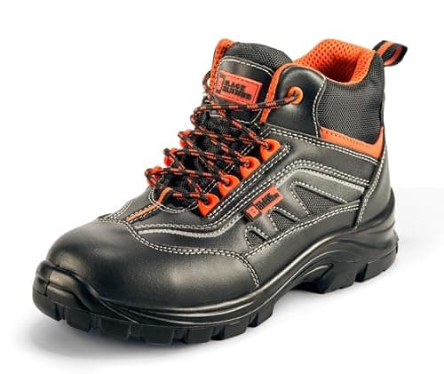 Image of Black Hammer Mens Leather Safety Boots S3 SRC Composite Toe Cap with Midsole Protection Non Metallic Metal Free Lightweight Work Shoes Ankle Hiker 8852 (9 UK)