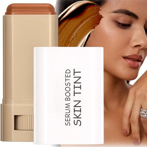 Image of Hydrating Foundation Stick - Warm Brown Colour Portable Lightweight Skin Tint Balm Buildable Coverage Full Face Contour Application Dewy Luminous Natural Finish Multi-Purpose Easy Use (Warm Brown)