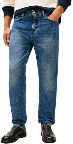 Image of Tommy Hilfiger Men Tapered Harlem RGD Benny Blue MW0MW41890 Tapered, Denim, 32W / 30L