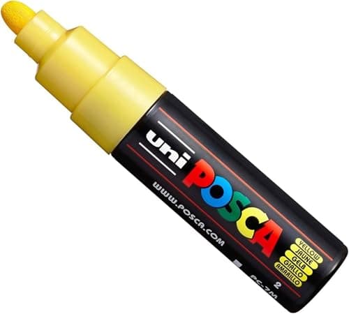 Image of Posca Uni PC-7M Paint Marker Art Pens - Large Bullet Nib 4.5-5.5mm - 15 Colours - New for 2017 - Yellow