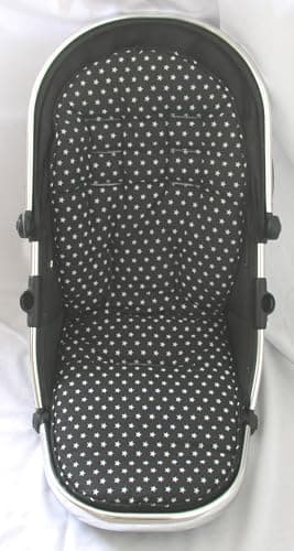 Image of Jillyraff Black Star Design Padded seat Liner Designed to fit iCandy Peach pushchairs