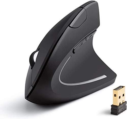 Image of Anker 2.4G Wireless Vertical Ergonomic Optical Mouse, 800/1200 /1600 DPI, 5 Buttons for Laptop, Desktop, PC, Macbook - Black
