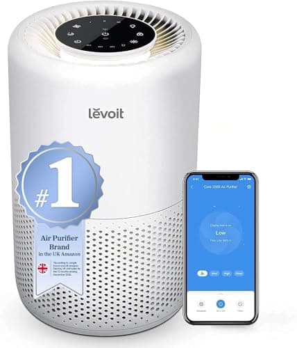 Image of Levoit Smart HEPA Air Purifier for Allergies & Pets, 64m² Bedroom Home Coverage, Alexa & App Control, Ultra-Quiet Sleep Mode, Timer, Night Light, Removes Pollen Dust Odour Smoke, Core 200S