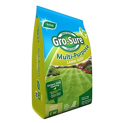 Image of Gro-sure 20500082 Multi-Purpose Grass Lawn Seed, 120 sq m, 3.6 kg