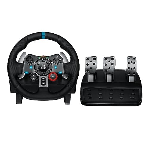Image of Logitech G G29 Driving Force Racing Wheel and Floor Pedals, Real Force Feedback, Stainless Steel Paddle Shifters, Steering Wheel Cover for PS5, PS4, PC, Mac - Black