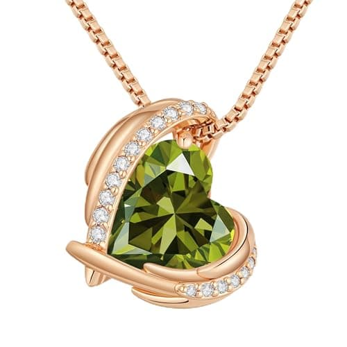 Image of CDE Necklaces for Women Pendant Jewellery, 925 Sterling Silver Brass Plating Rose Gold Gifts for Women Her Wife Girlfriend Anniversary Birthday Mothers Day Christmas (Brass Plating Rose Gold-08-Aug)