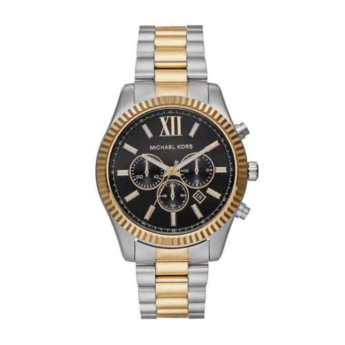 Image of Michael Kors Lexington Watch for Men, 44mm Quartz Chronograph Movement with Stainless Steel Strap