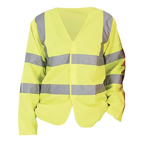 Image of Yoko Mens Hi-Vis Long Sleeve Waistcoat/Jacket (Pack of 2) (3XL) (Hi-Vis Yellow)