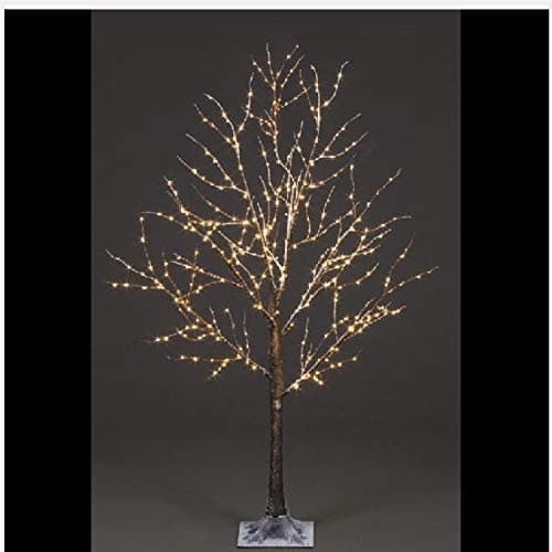Image of Snowtime 1.2m Cooper Wire Frosted Brown Twig Tree With 300 Warm White LEDs