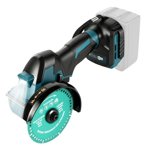 Image of 4 Inch Cordless Circular Saw Compatible with Makita 18V Battery (No Battery), 18,000 RPM Brushless Mini Circular Saw with 2 Blades, 3 Speeds and LED Light for Wood/Metal/Plastic