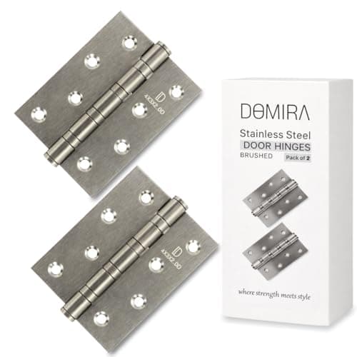 Image of Polished Chrome Ball Bearing Hinges, Heavy Duty Steel Door Hinges for Wooden Doors, Durable Chrome Butt Hinges for Internal and External Use. (4" (102mm) - Pack of 2)