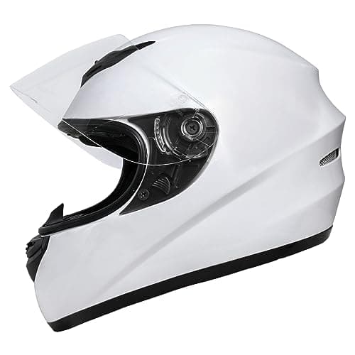 Image of Zorax White XL (61cm) Full Face Motorcycle Motorbike Helmet ECE 2206 Approved